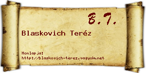 Blaskovich Teréz névjegykártya
