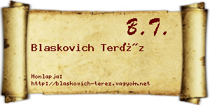 Blaskovich Teréz névjegykártya